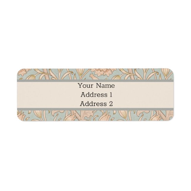 Étiquette William Morris Wild Tulip Fleur Design Floral (Devant)