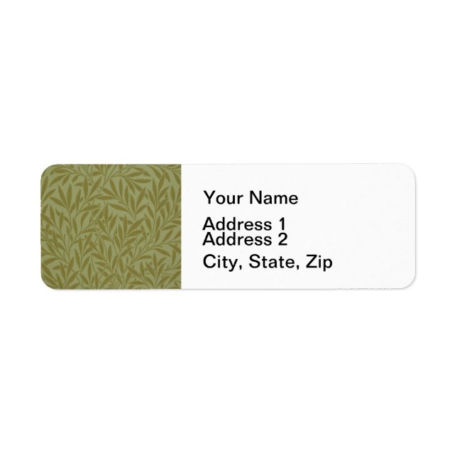 Étiquette William Morris Willow Antique Green Leaf Vine Art (Devant)