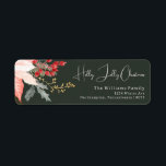 Étiquette Winter Floral Holly Jolly Christmas Retour Adresse<br><div class="desc">Cette hiver floral sainte joyeux noël retour adresse étiquette. Ce floral d'hiver moderne - a un design fantaisiste et élégant avec des illustrations d'aquarelle vibrantes de poinsettias rouges et roses et une végétation d'hiver délicate. Avec des éléments botaniques chics comme le pin, le houx et les baies d’hiver, la palette...</div>