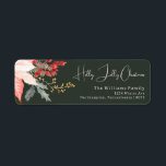 Étiquette Winter Floral Holly Jolly Christmas Retour Adresse<br><div class="desc">Cette hiver floral sainte joyeux noël retour adresse étiquette. Ce floral d'hiver moderne - a un design fantaisiste et élégant avec des illustrations d'aquarelle vibrantes de poinsettias rouges et roses et une végétation d'hiver délicate. Avec des éléments botaniques chics comme le pin, le houx et les baies d’hiver, la palette...</div>