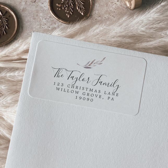 Étiquette Winter Greenery Family Return Adresse Label (Créateur téléchargé)