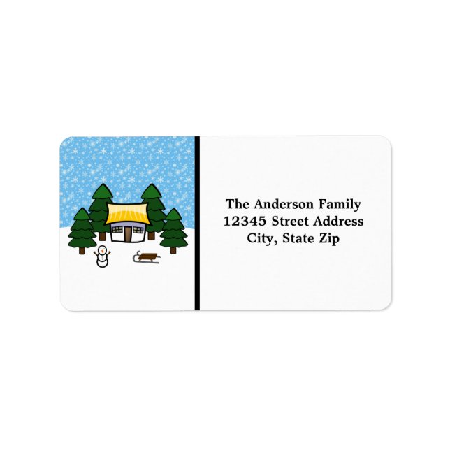 Étiquette Winter Scene - Address Label (Devant)