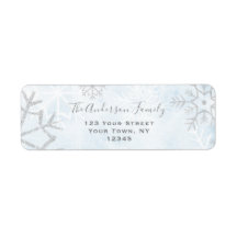 Winter Wonderland Blue Silver Snow