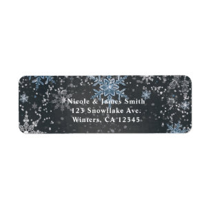 Étiquette Winter Wonderland Chalk Blue Grey Party Invitation
