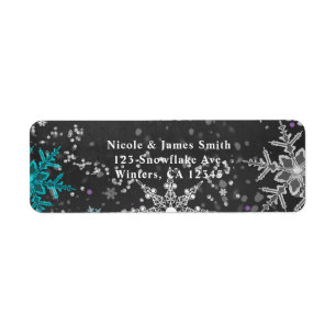 Étiquette Winter Wonderland Chalk Invitation Turquoise et vi