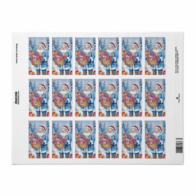 Étiquette Winter Wonderland Père Noël (Feuille entière)