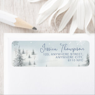 Étiquette Winter Wonderland Snowflakes Adresse de retour