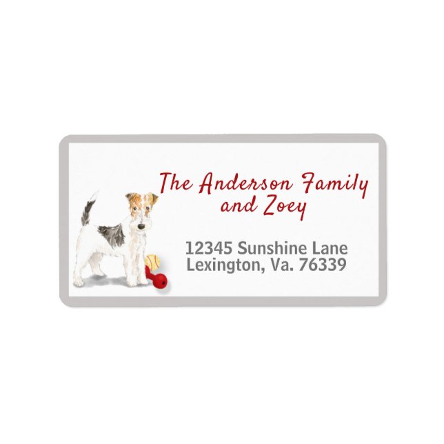 Étiquette Wire Haired Fox Terrier Toys Famille Retour Adress (Devant)