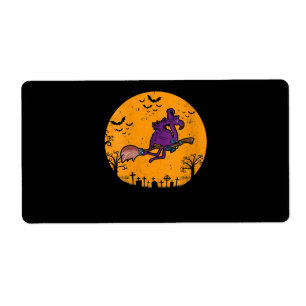Étiquette Womens Vintage Witch Flamingo Costume Halloween