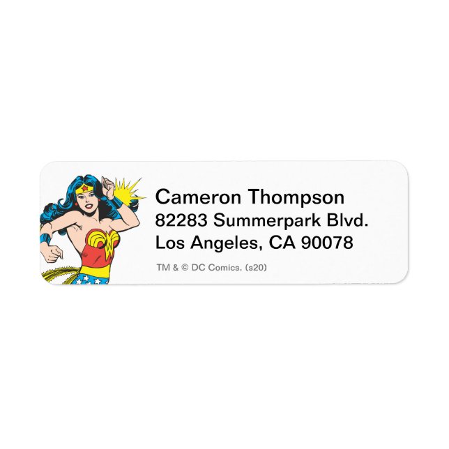 Étiquette Wonder Woman Twist avec des menottes brillantes (Devant)