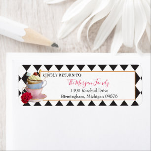 Étiquette Wonderland Tea Party Tea Cups Adresse