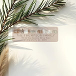 Étiquette Woodland Animals Fox, Deer & Rabbit Cozy Village<br><div class="desc">Our natural woodland animals, cozy village Christmas address label captures the true nature of the simple things. Natural textures of woodgrains, soft earth tones with beige, greys, and light ceramic creams create a clean, minimal, and cozy design. We've incorporated our hand-drawn woodland fox, deer, rabbit, and pine tree forest incorporated...</div>