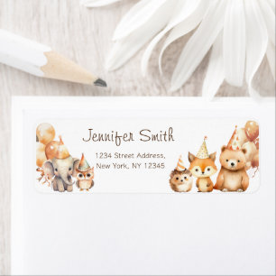 Étiquette Woodland Animaux baby shower Adresse de retour
