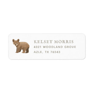Étiquette Woodland Animaux Baby shower Adresse de retour