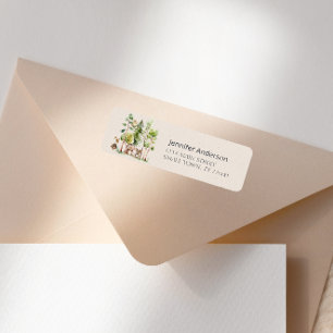 Étiquette Woodland Animaux Boho Boy Baby shower Adresse