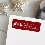 Étiquette Woodland Deer Christmas Return Adresse<br><div class="desc">Conçu pour correspondre à notre carte de vacances Woodland Deer et à notre collection de cadeaux,  ce label d'adresse de retour contient les détails de votre adresse de retour en blanc immaculé,  ainsi qu'une paire de silhouettes de cerfs-en-queue unies par un seul flocon de neige de style nordique.</div>