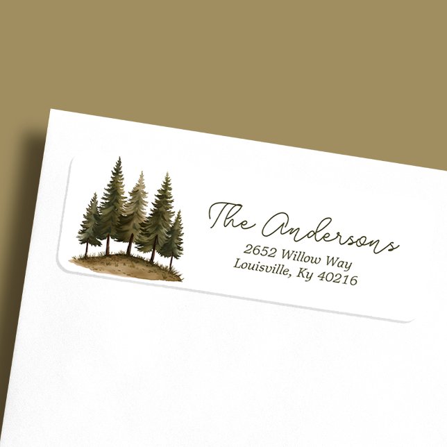 Étiquette Woodland Forest Watercolor Baby shower Adresse (Créateur téléchargé)