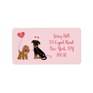 Étiquette Woof You Be Mine Valentine Dogs