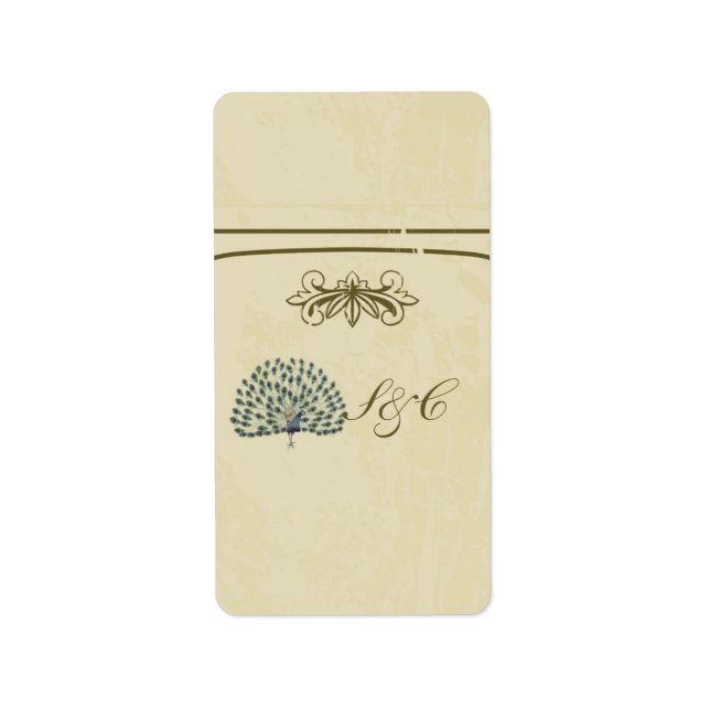 Étiquette Wrapper mini bar Peacock vintage (Devant)