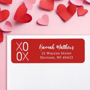 Étiquette XOXO Valentine's Day Adresse de retour