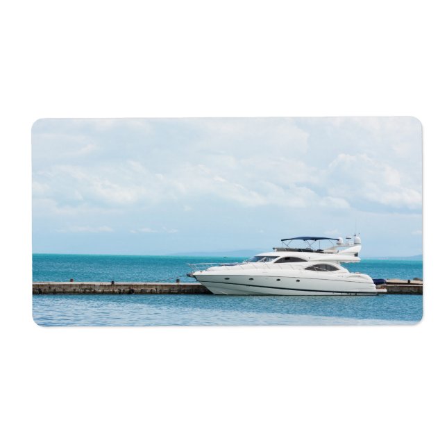 Étiquette Yacht à l'amarrage (Devant)