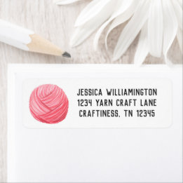 Étiquette Yarn Watercolor Pink Craft Business