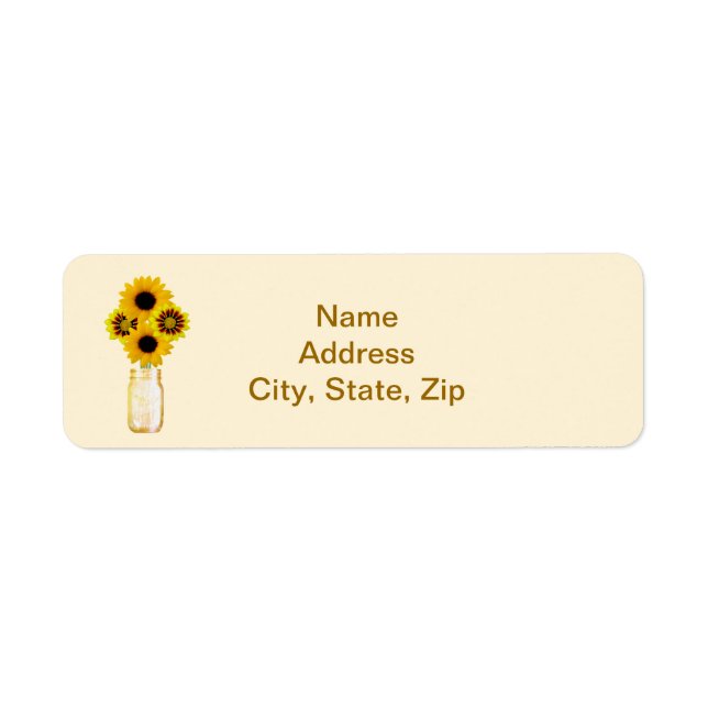 Étiquette Yellow Flowers Mason Jar Address Labels (Devant)