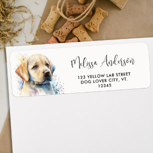 Étiquette Yellow Labrador Retriever Puppy Dog Adresse de ret
