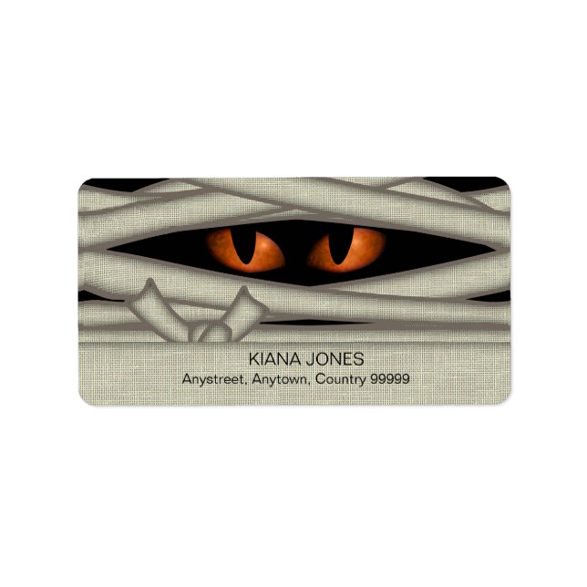 Étiquette Yeux de maman Halloween Orange ID685 (Devant)