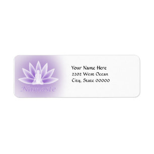 Étiquette Yoga Lotus Femme Flower Violet Adresse de retour