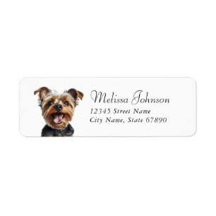 Étiquette Yorkshire Terrier Chien de retour Adresse Étiquett