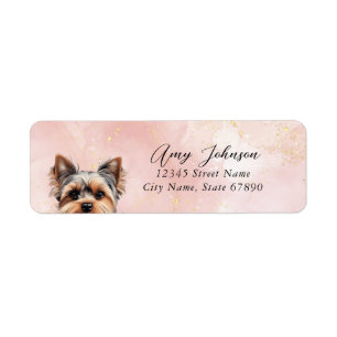 Étiquette Yorkshire Terrier Chien de retour Adresse Étiquett
