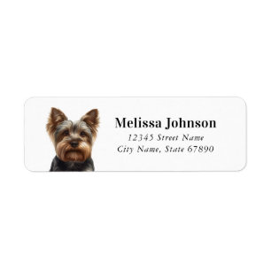 Étiquette Yorkshire Terrier Chien de retour Adresse Étiquett