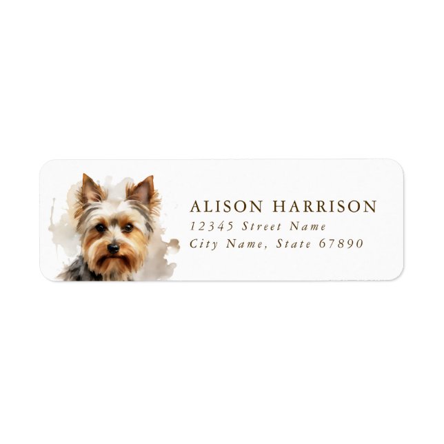 Étiquette Yorkshire Terrier Dog Adresse de retour Label (Devant)