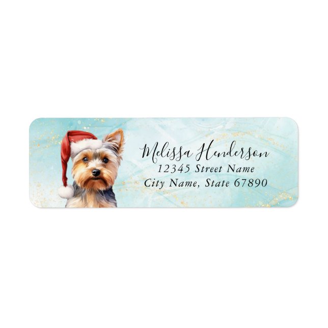 Étiquette Yorkshire Terrier Dog Adresse de retour Label (Devant)