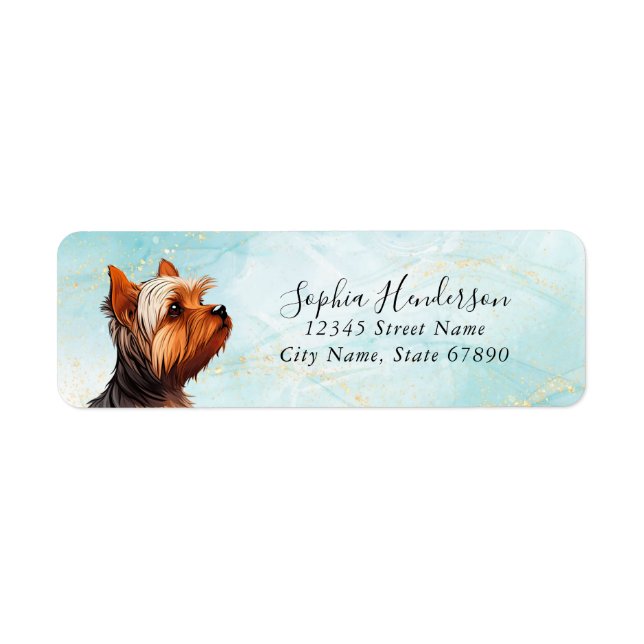 Étiquette Yorkshire Terrier Dog Adresse de retour Label (Devant)