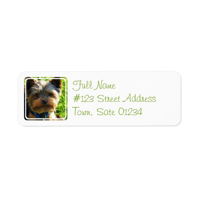 Étiquette Yorkshire Terrier Dog Adresse de retour Label (Devant)