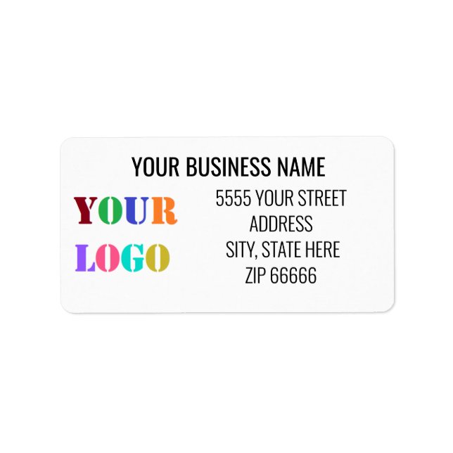 Étiquette Your Branded Logo Name Address Labels Template (Devant)