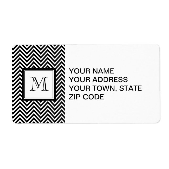 ÉTIQUETTE YOUR MONOGRAM CHEVRON NOIR (Devant)