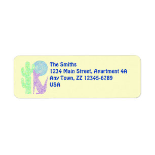 Étiquette Z Purple Coyote Wolf Design Sud-Ouest