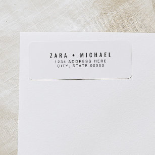 Étiquette ZARA Modern Minimaliste Typographie Retour Adresse