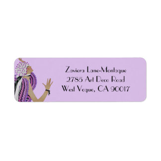 Étiquette Zaviera en rose et violet