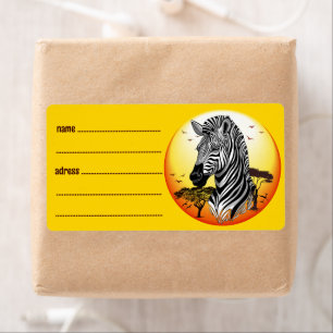 Étiquette Zebra African Savanna Wild Animal