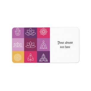 Étiquette zen, chakra, yoga, paix, ohm, tranquilty, lotus,