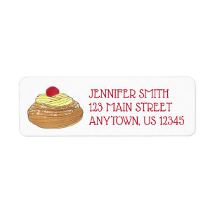 Étiquette ZEPPOLE Italien Frit Pâtisserie Dough Adresse