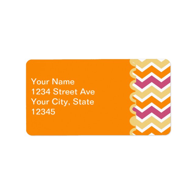 Étiquette ZigZag tribale dynamique (Devant)