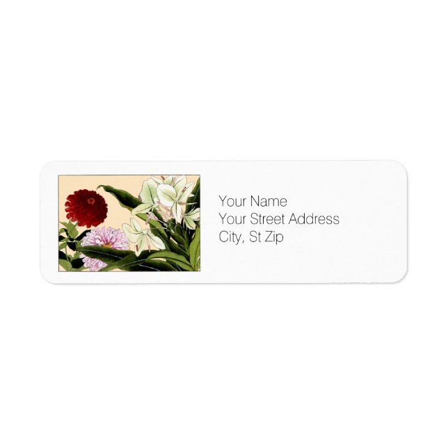 Étiquette Zinnia & Ginger, Botanics Adresse de retour (Devant)