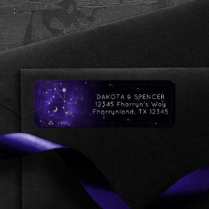 Étiquette Zodiac Purple Libra   Horoscope d'astrologie cosmi