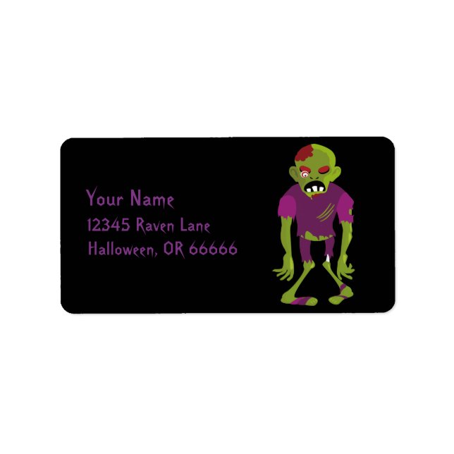 Étiquette Zombie d'Halloween (Devant)