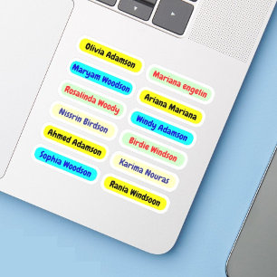 étiquettes 12 ID étanche longue   Stickers de nom